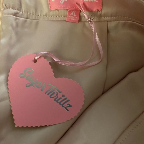 Sugar Thrillz Satin Skirt with Pink Accents - Picture 2 of 2